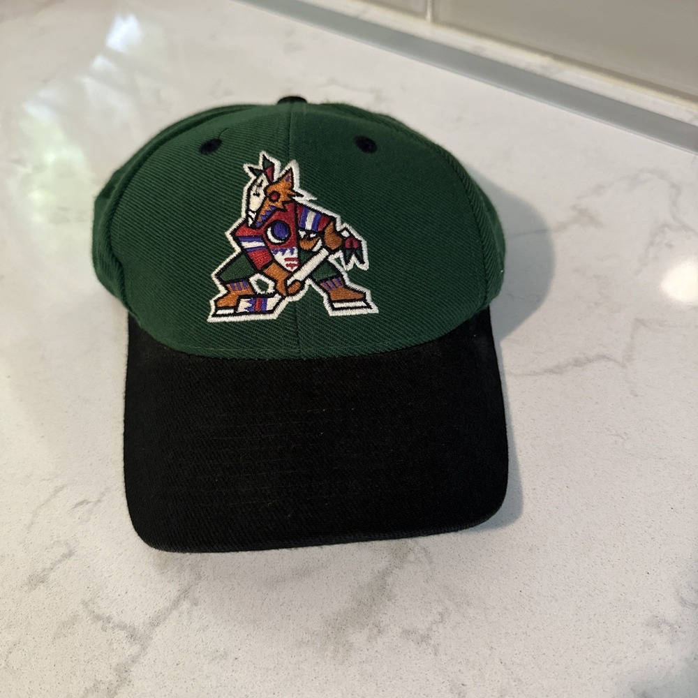 Phoenix Coyotes Hat Cap Mens One Size Green NHL Hockey Twins Strap Back Wool